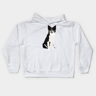 Border Collie Dog Sitting Kids Hoodie